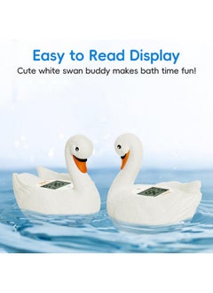 B&H b&h Baby Bath Thermometer, White Swan Shaped Baby Safe Floating Bath Thermometer - Easy to Read Screen - Reliable Temperature Readings, Newborn Must Haves and Baby Essentials Stuff  - Image 2