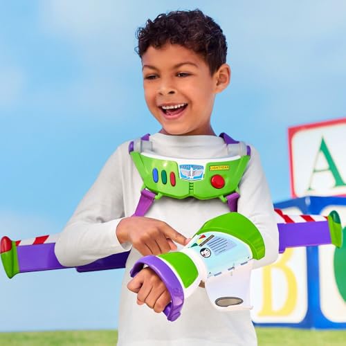 Disney store قفاز باز لايت يير الرسمي من متجر ديزني، جهاز اتصال معصمي للعب مع ضوء LED، مؤثرات صوتية وكف قابل للطي، حزام قابل للتعديل، يمكن دمجه مع حقيبة النفاثة (تباع بشكل منفصل) - Image 2
