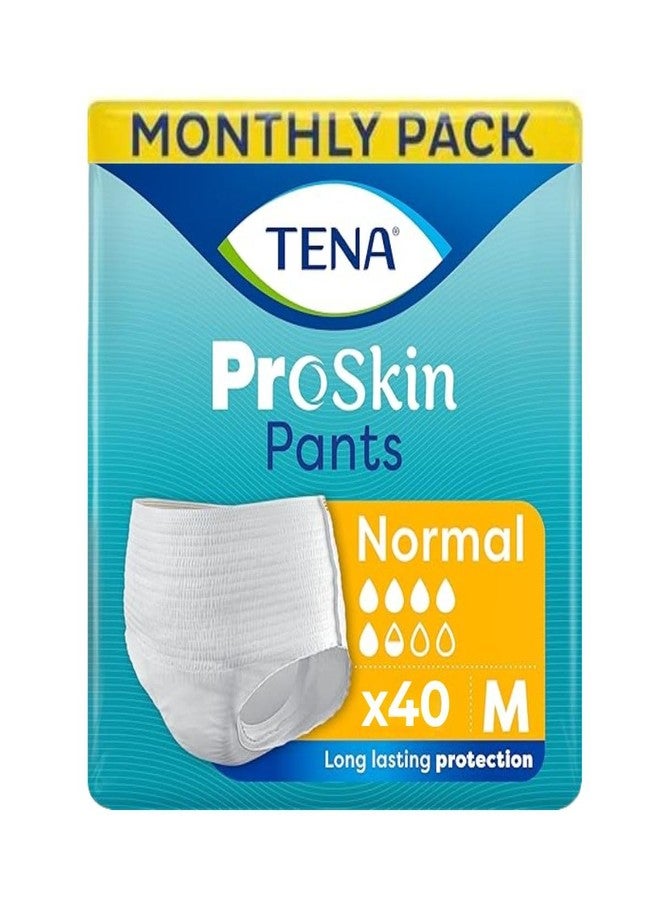 TENA Normal Pants Style | Adult Diaper Medium Size (M) | Unisex | Waist Size 32-44 inch | 80-110cms | Long Lasting Protection | Odour Neutralizer | 10 Units × 4 | 40 Units - Image 1