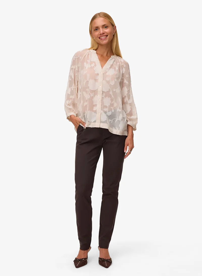 Vero Moda  V-Neck Long Sleeve Woven Shirt for Women | Best Price UAE