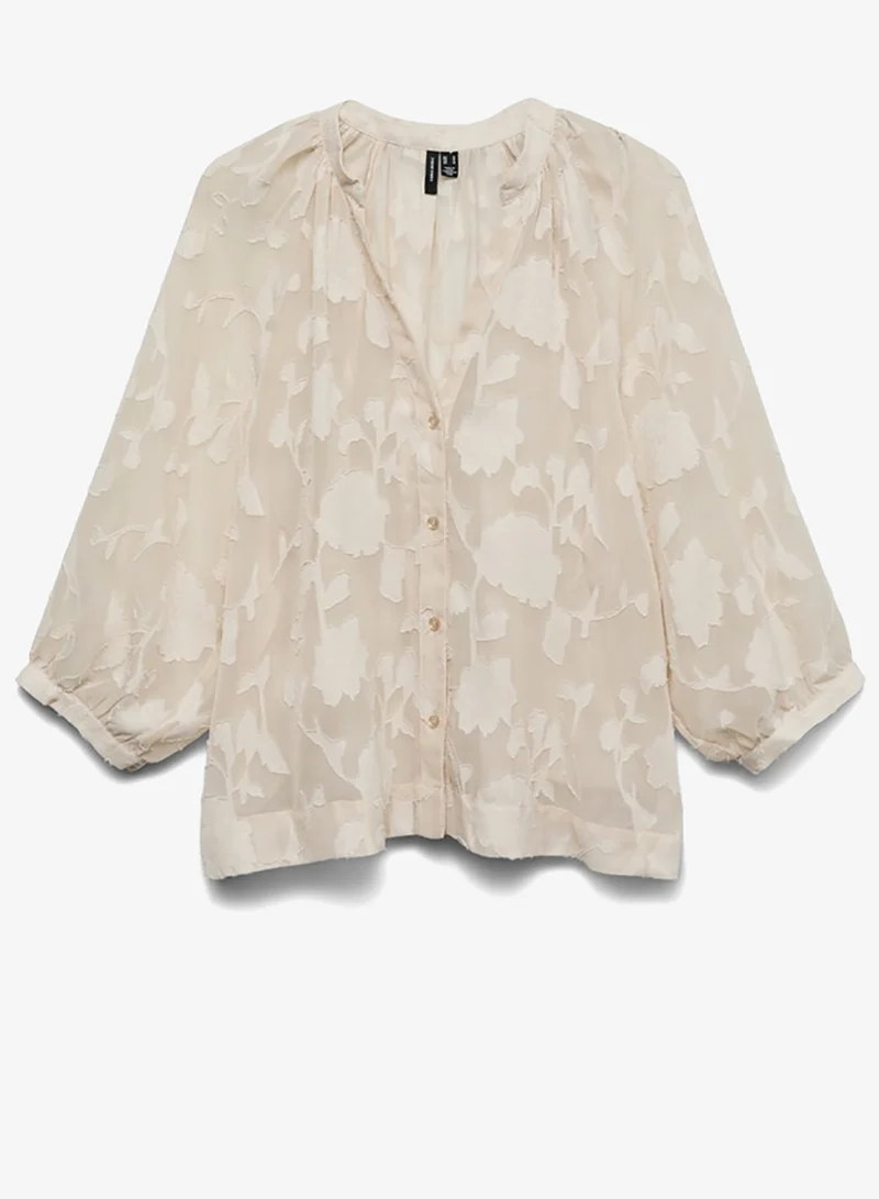 Vero Moda  V-Neck Long Sleeve Woven Shirt for Women | Best Price UAE