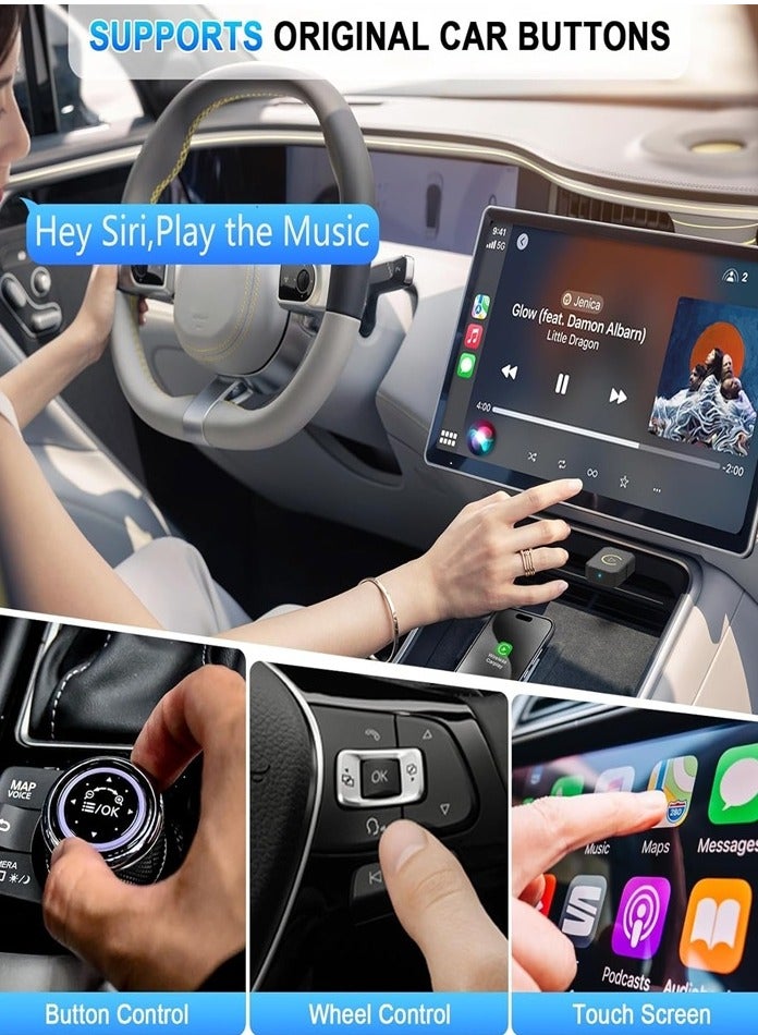2 in 1 Wireless Carplay Auto Adapter Mini Box with Bluetooth 5.0 and WiFi for Wired CarPlay/Auto Cars - Image 3