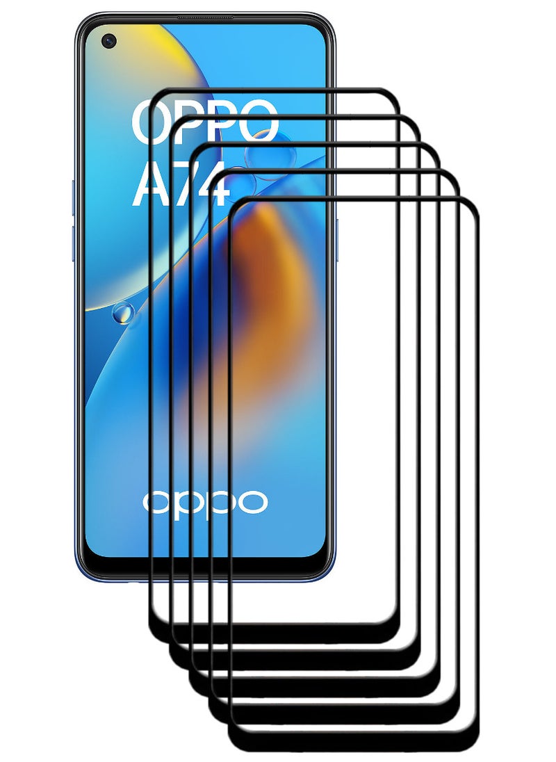 ACLIX 5 Pieces Antistatic ESD Dustproof Premium Quality High Definition Tempered Glass Screen Protector Designed For Oppo A74 - Image 1