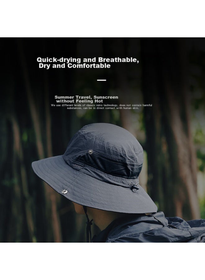 Tactical Bird Zhanshuniao Large Head Cirference Summer Outdoor Fisherman Hat, Men's Hiking And Mountaineering Sun Protection Hat, Women's Thin Sunshade Fishing Hat - Image 5