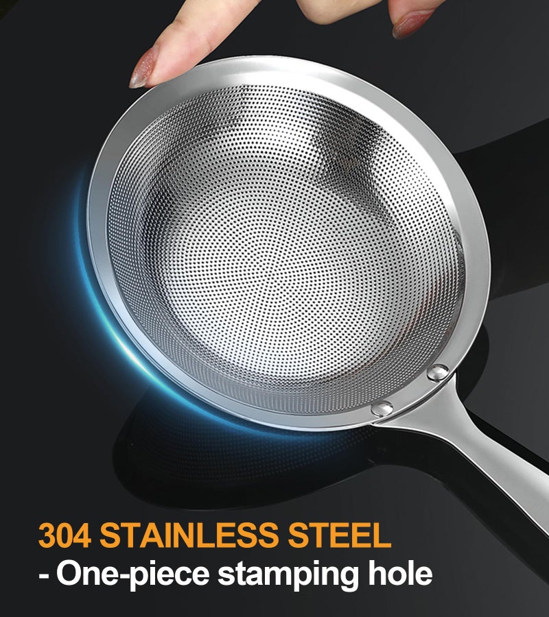 Ugotit Skimmer Spoon Stainless Steel, Fine Mesh Strainer for Cooking, Fat Skimmer & Hot Pot Skimmer, Dishwasher Safe Kitchen Gadget (DIA 3.5Inch) - Image 3