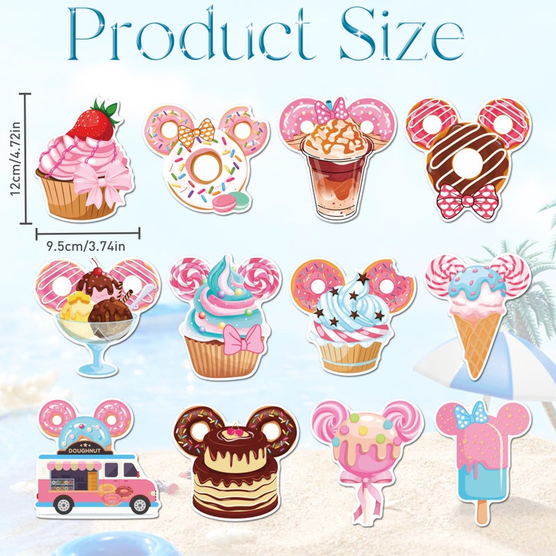 HemerVows 12 Pcs Cruise Door Decorations Magnetic, Sweet Dessert Donut Cupcake Ice Cream Cruise Ship Door Magnets, Fun Candy Themed Magnetic Ship Cabin Signs Fridge Magnets Decor - Image 2