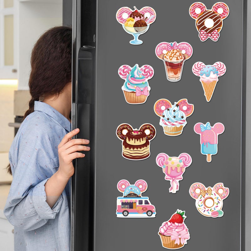 HemerVows 12 Pcs Cruise Door Decorations Magnetic, Sweet Dessert Donut Cupcake Ice Cream Cruise Ship Door Magnets, Fun Candy Themed Magnetic Ship Cabin Signs Fridge Magnets Decor - Image 5