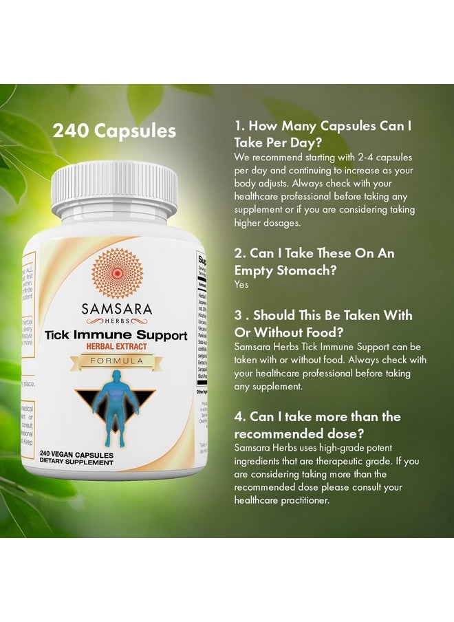 Samsara Herbs - Samsara Herbs Tick Immune Support - Japanese Knotweed, Cats claw, Andrographis, Cryptolepis, Sarsaparilla, Resveratrol, Tick Bite Support 240 Capsules - Image 1