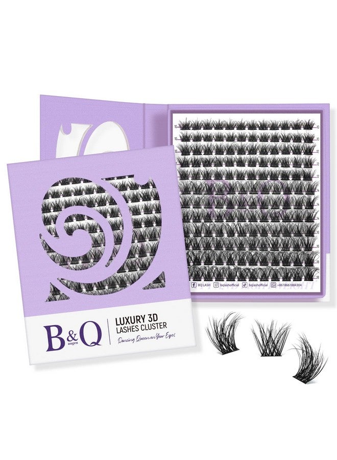 B&qaugen Lash Clusters 144 Pcs Individual Lashes 3D Effect Eyelash Clusters Fluffy Cluster Eyelash Extensions Wispy Eyelashes Natural Look With Long Lasting Curl Cluster Lashes (3D01,10-18Mm) - Image 1