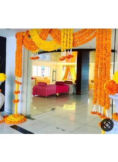 SP SELLPLUS Sellplus Backdrop Setup for Mehndi haldi Marrige Pooja ganpati Home Decoration Combo of Marigold Strings Set 17 