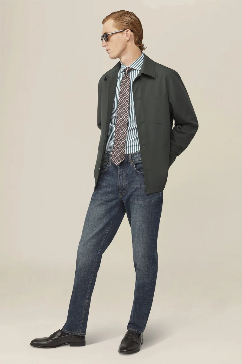 Doppelganger Men's unlined regular fit shirt jacket - Forest Green