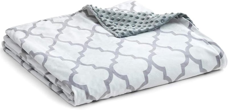 YnM Fuzzy Duvet Cover for Weighted Blankets (Lattice Scroll 41''x60'') - Image 1