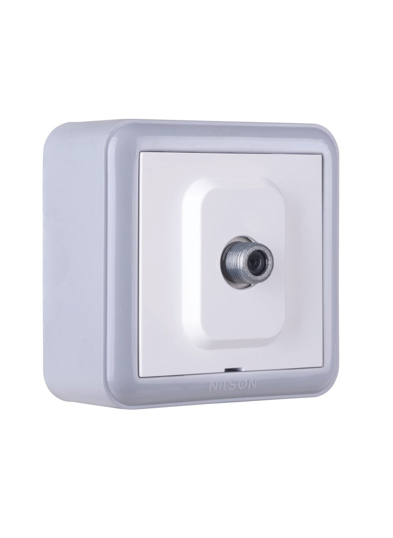 Nilson Unique Grey-White Surface Mounted F Connector  - Image 2