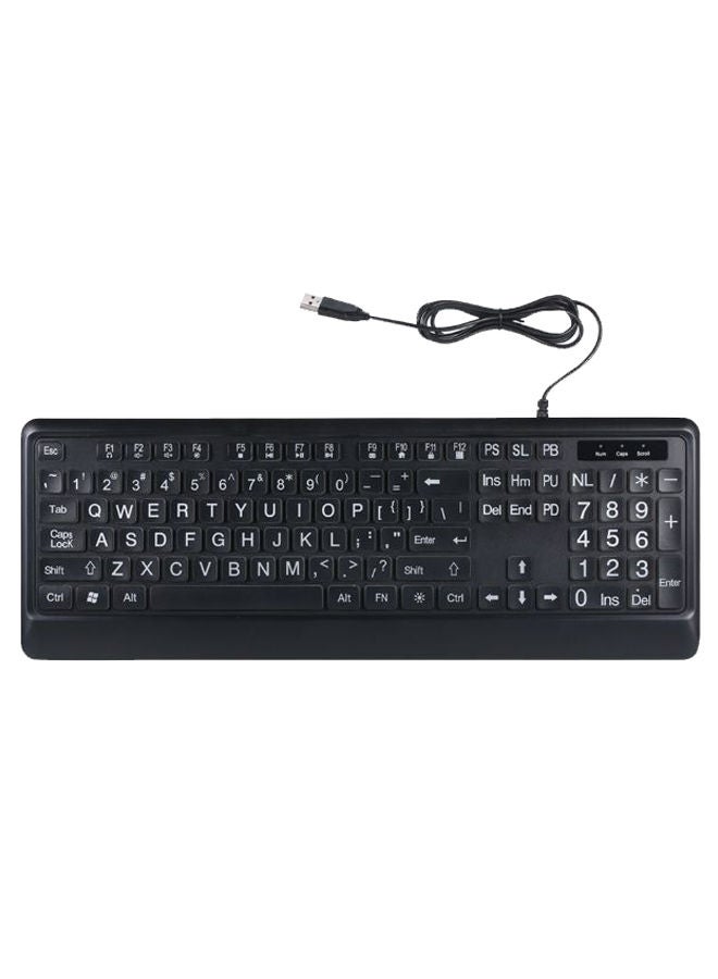 NIBEMINENT USB Wired Keyboard - English Black - Image 1