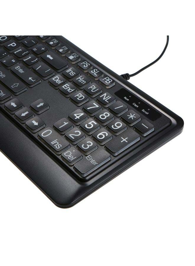 NIBEMINENT USB Wired Keyboard - English Black - Image 2