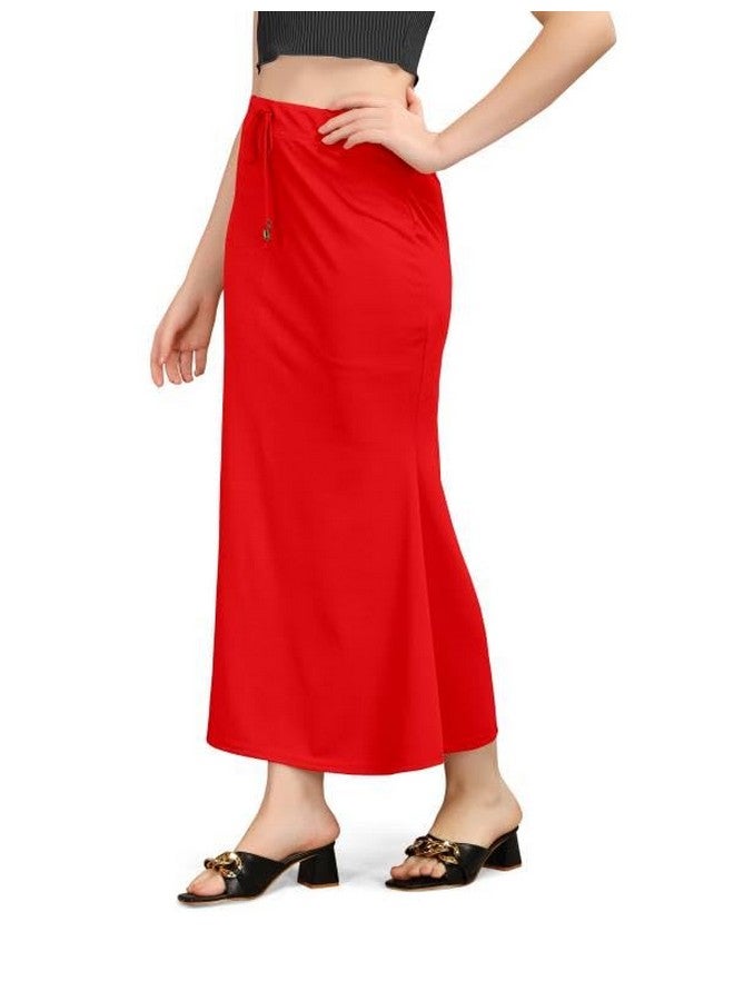 Women's Fish Cut Solid Lycra Saree Shapewear Petticoat for Women, Blended Shape Wear for Saree, Stretchable and Skinny Fit for Daily Use Pack of-1. (M, Red)  - Image 2