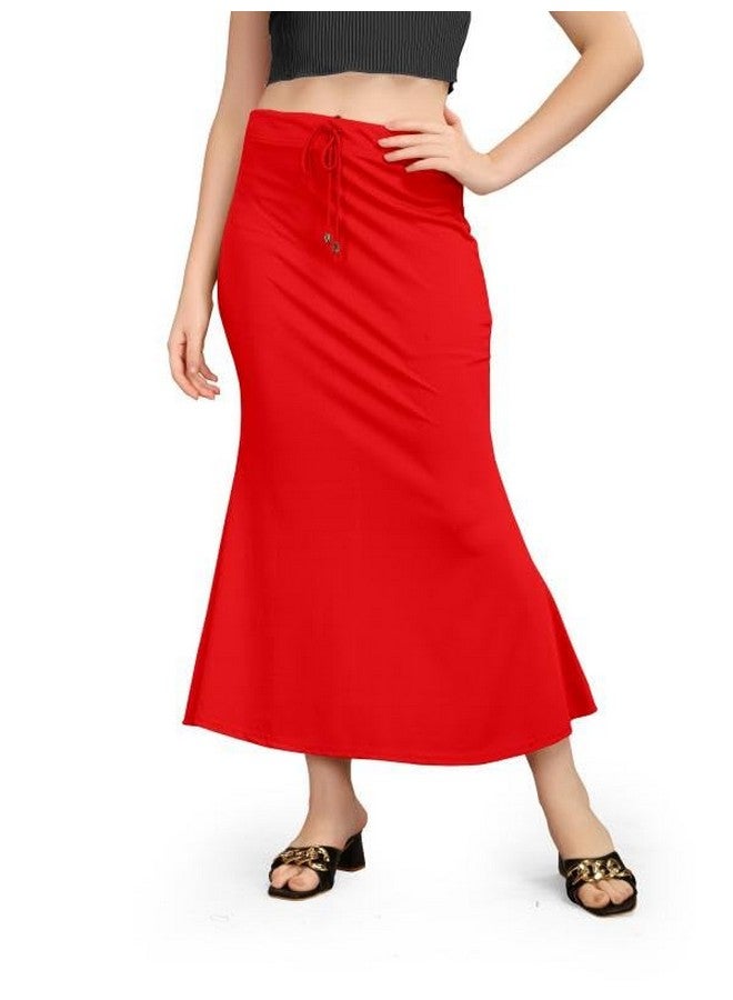 Women's Fish Cut Solid Lycra Saree Shapewear Petticoat for Women, Blended Shape Wear for Saree, Stretchable and Skinny Fit for Daily Use Pack of-1. (M, Red)  - Image 1