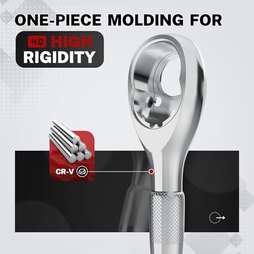TOMMARS 3/8-Inch Drive Stubby Ratchet Mini Ratchet Quick-Release Head 72-Tooth - Image 4