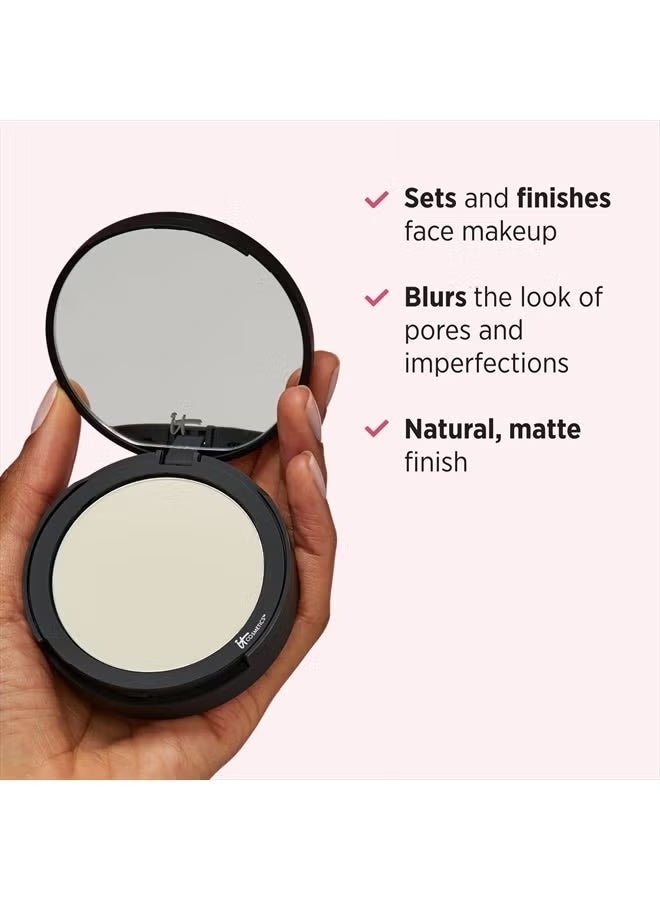 IT COSMETICS Bye Bye Pores Pressed Finishing Powder - Universal Translucent Shade - Contains Anti-Aging Peptides, Hydrolyzed Collagen & Antioxidants - 0.31 oz - Image 2
