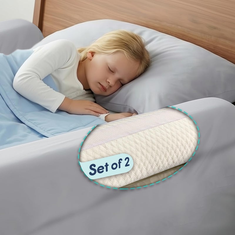 hiccapop [2-Pack] Foam Bed Bumpers for Toddlers, Toddler Bed Rails with Water-Resistant Cover for Kids - Bed Guard Rail for Toddlers | Fits Twin, Queen, King Beds - Image 1