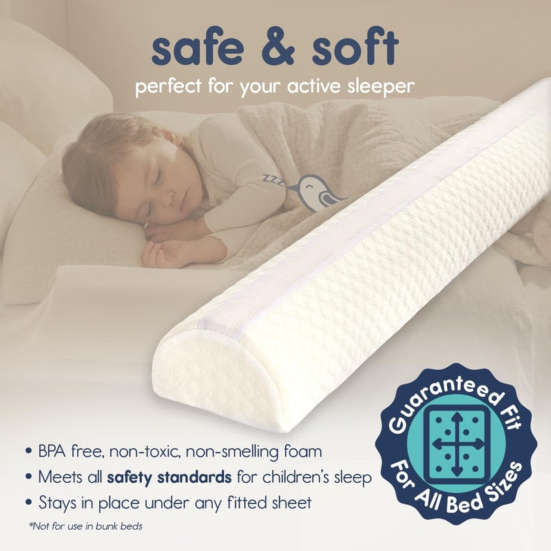 hiccapop [2-Pack] Foam Bed Bumpers for Toddlers, Toddler Bed Rails with Water-Resistant Cover for Kids - Bed Guard Rail for Toddlers | Fits Twin, Queen, King Beds - Image 2