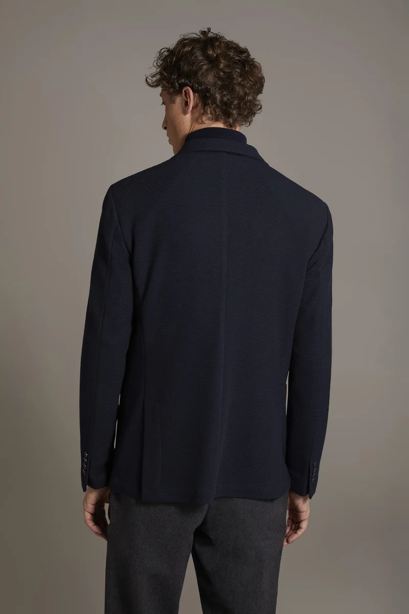 Doppelganger Blue Single-breasted jersey jacket - DK Blue for Men | Best Price UAE