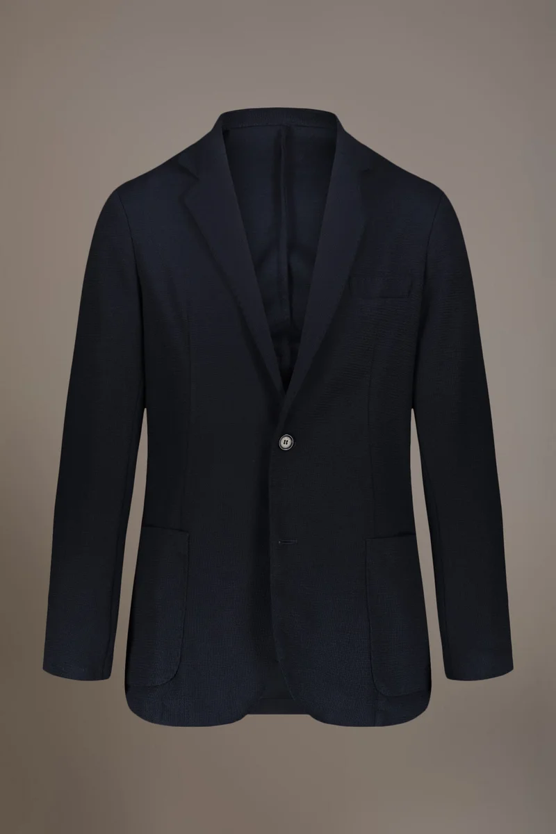 Doppelganger Blue Single-breasted jersey jacket - DK Blue for Men | Best Price UAE