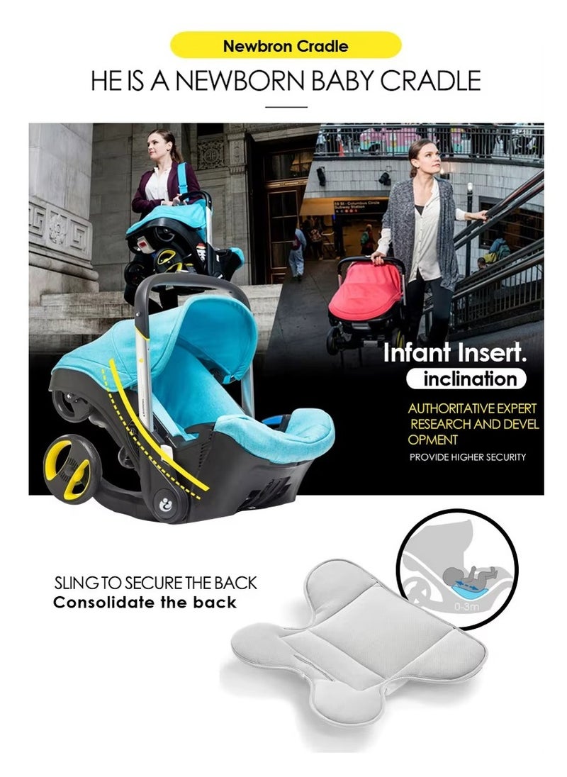 MOCOM - 2-in-1 Baby Car Seat & Stroller Combo – Instant Convertible Travel System for Newborns to Toddlers | Ultra-Lightweight Rust-Free Aluminum Frame | Ergonomic Support with Side-Impact Protection | UPF 50+ Sun & Water-Resistant Canopy | Airplane & Public Transport Friendly | Compact, Space-Saving Design for Hassle-Free Travel | Stylish Modern Look with Charcoal Frame & Bold Colors - Image 1