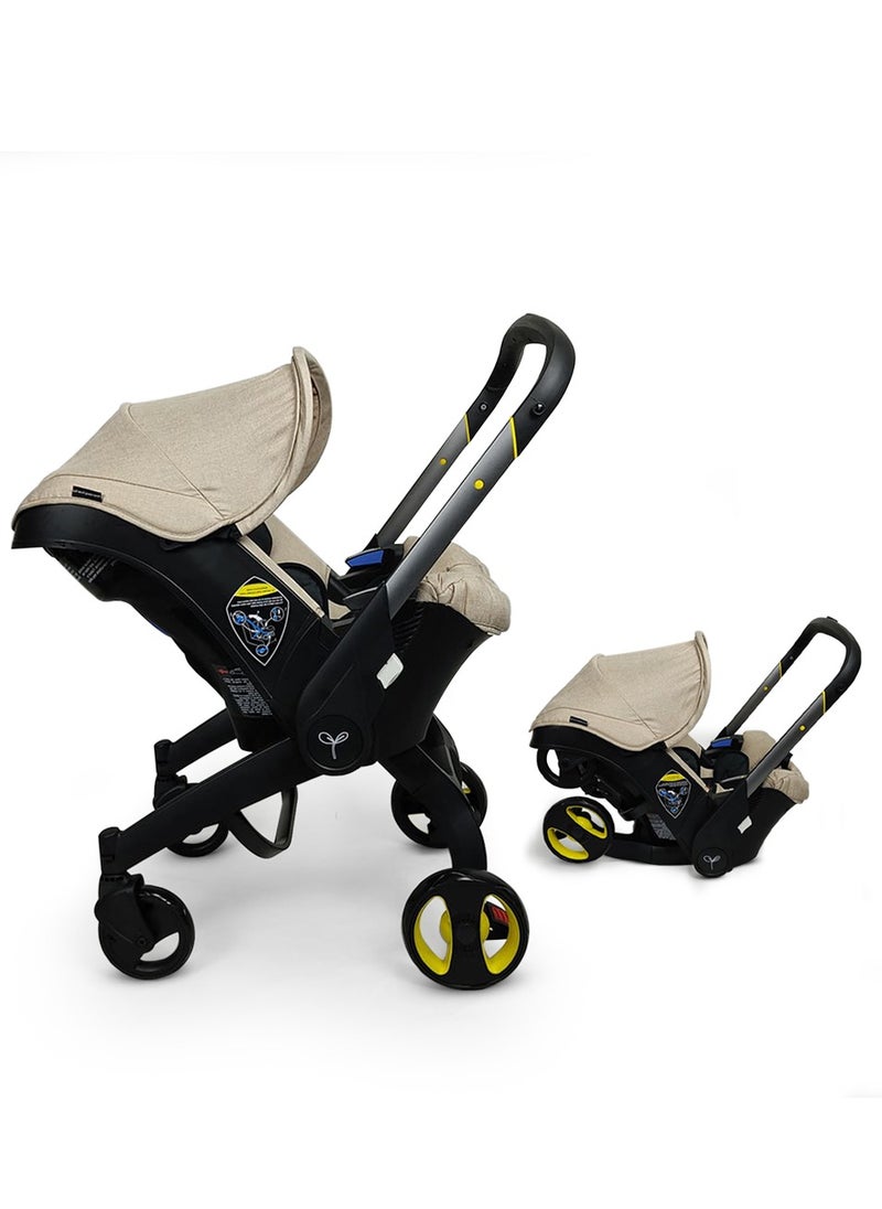 MOCOM - 2-in-1 Baby Car Seat & Stroller Combo – Instant Convertible Travel System for Newborns to Toddlers | Ultra-Lightweight Rust-Free Aluminum Frame | Ergonomic Support with Side-Impact Protection | UPF 50+ Sun & Water-Resistant Canopy | Airplane & Public Transport Friendly | Compact, Space-Saving Design for Hassle-Free Travel | Stylish Modern Look with Charcoal Frame & Bold Colors - Image 1