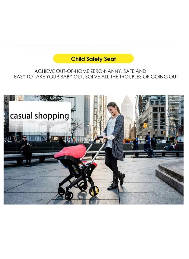 MOCOM - 2-in-1 Baby Car Seat & Stroller Combo – Instant Convertible Travel System for Newborns to Toddlers | Ultra-Lightweight Rust-Free Aluminum Frame | Ergonomic Support with Side-Impact Protection | UPF 50+ Sun & Water-Resistant Canopy | Airplane & Public Transport Friendly | Compact, Space-Saving Design for Hassle-Free Travel | Stylish Modern Look with Charcoal Frame & Bold Colors - Image 1