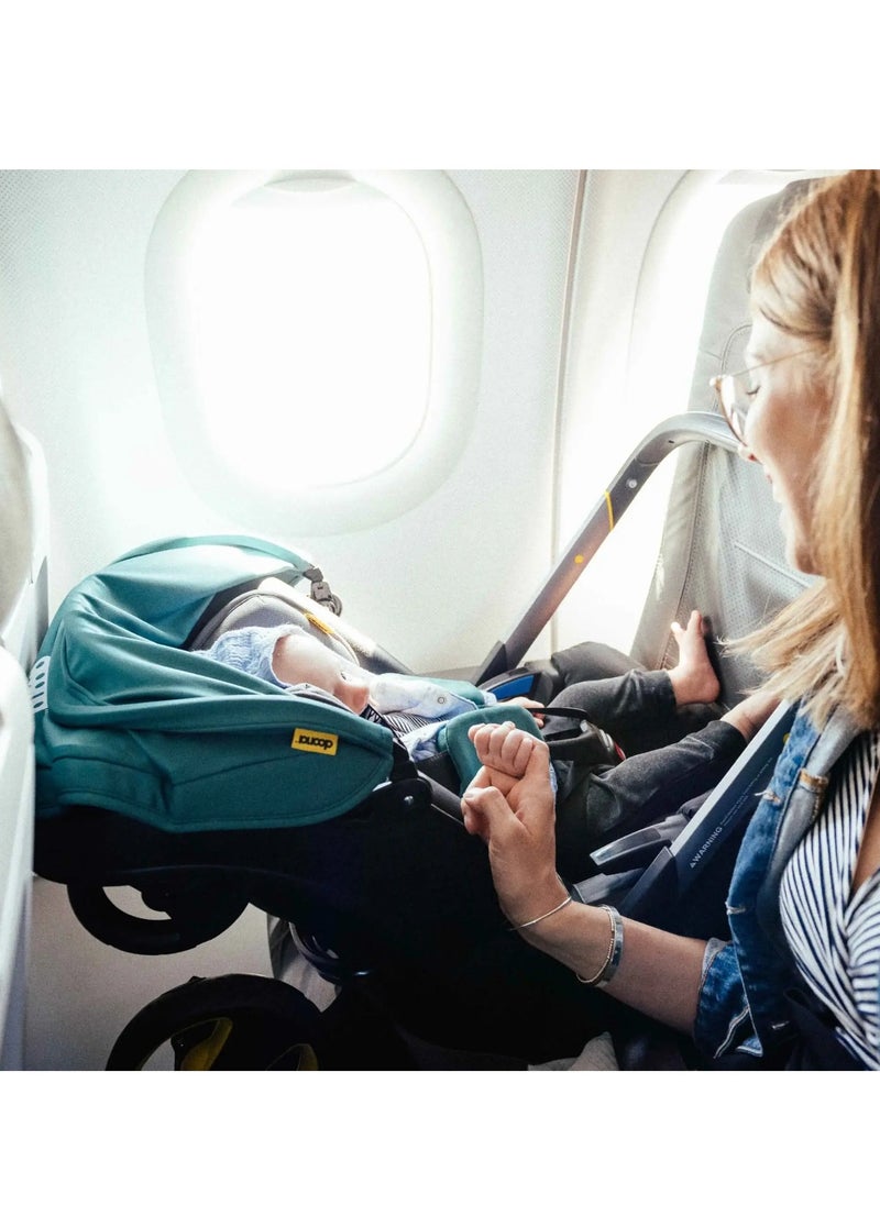 MOCOM - 2-in-1 Baby Car Seat & Stroller Combo – Instant Convertible Travel System for Newborns to Toddlers | Ultra-Lightweight Rust-Free Aluminum Frame | Ergonomic Support with Side-Impact Protection | UPF 50+ Sun & Water-Resistant Canopy | Airplane & Public Transport Friendly | Compact, Space-Saving Design for Hassle-Free Travel | Stylish Modern Look with Charcoal Frame & Bold Colors - Image 1