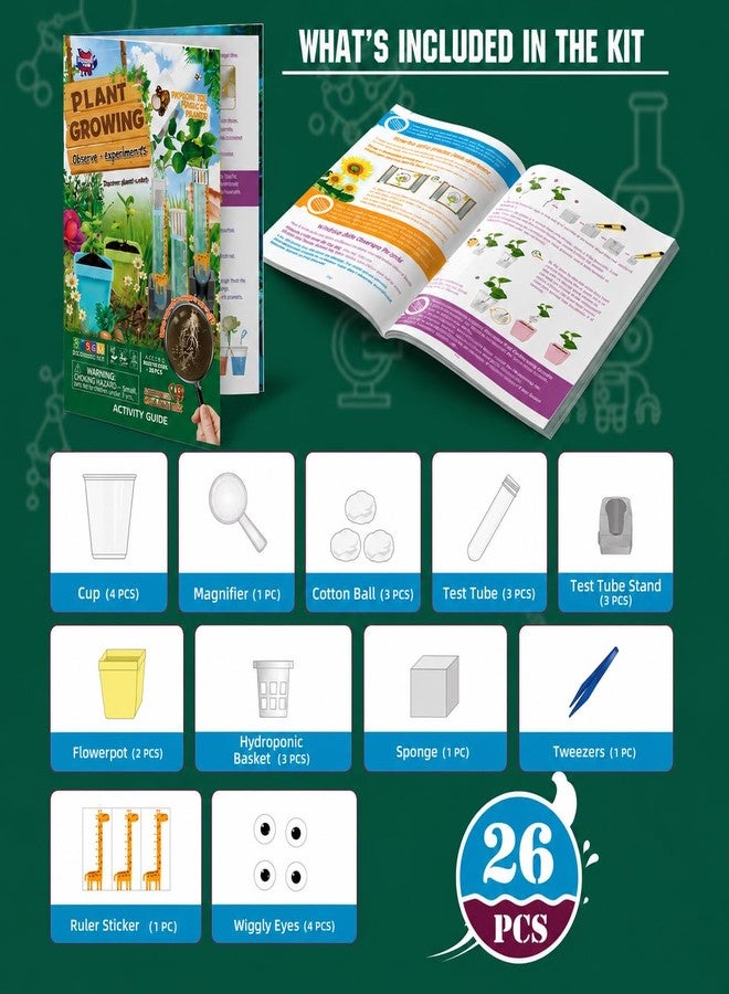 كيت 4 كيوريس مجموعة تجارب زراعة النباتات Kit4Curious® للأطفال من عمر 6 سنوات فما فوق | 19 نشاطًا في علم النبات و26 أداة متضمنة | هدية عيد ميلاد STEM يمكنك صنعها بنفسك للأولاد والبنات | تعلم العلوم من خلال عالم النبات - Image 3