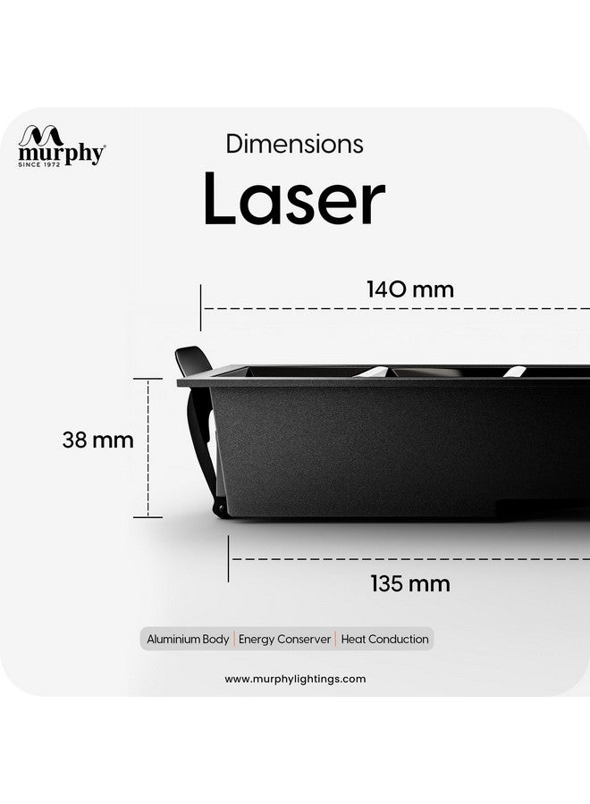 MURPHY Murphy Aluminium 10W Black Finish Square Laser Led Ceiling Cob Spot, Focus, Down Ceiling Light, Ceiling Pop Light (Warm White, Pack Of 1, With 2 Years Warranty) - Image 3