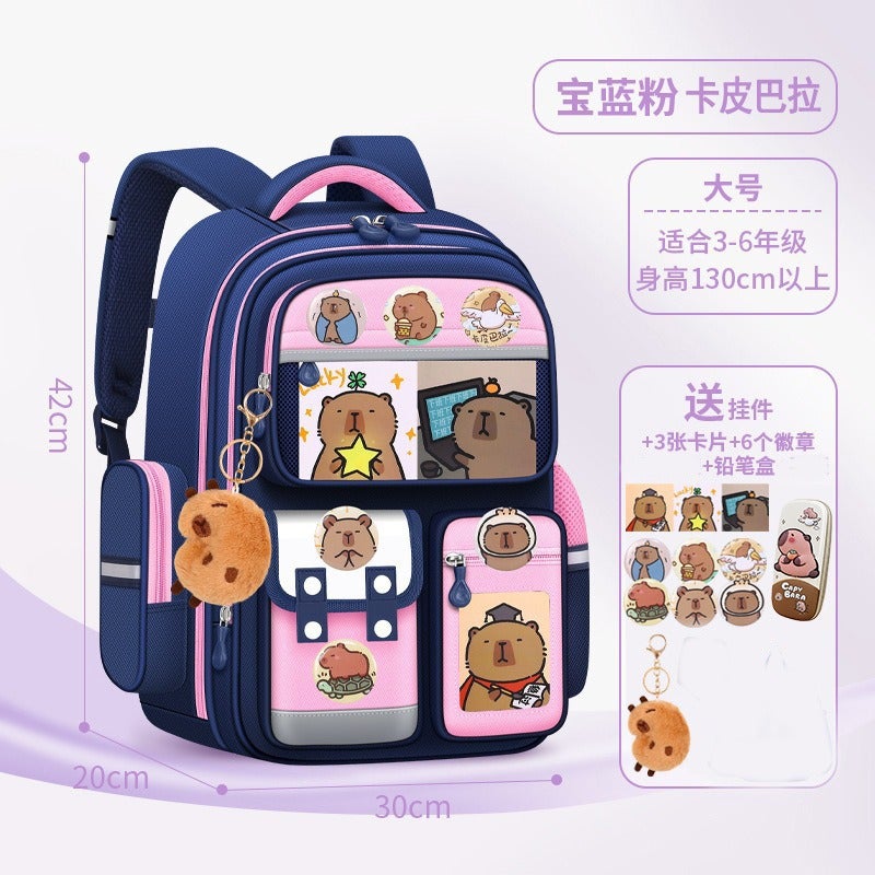 New Cartoon School Backpack for Grades 1-3-6, KULUOMI & Cinnamoroll Design, Lightweight & Ergonomic
