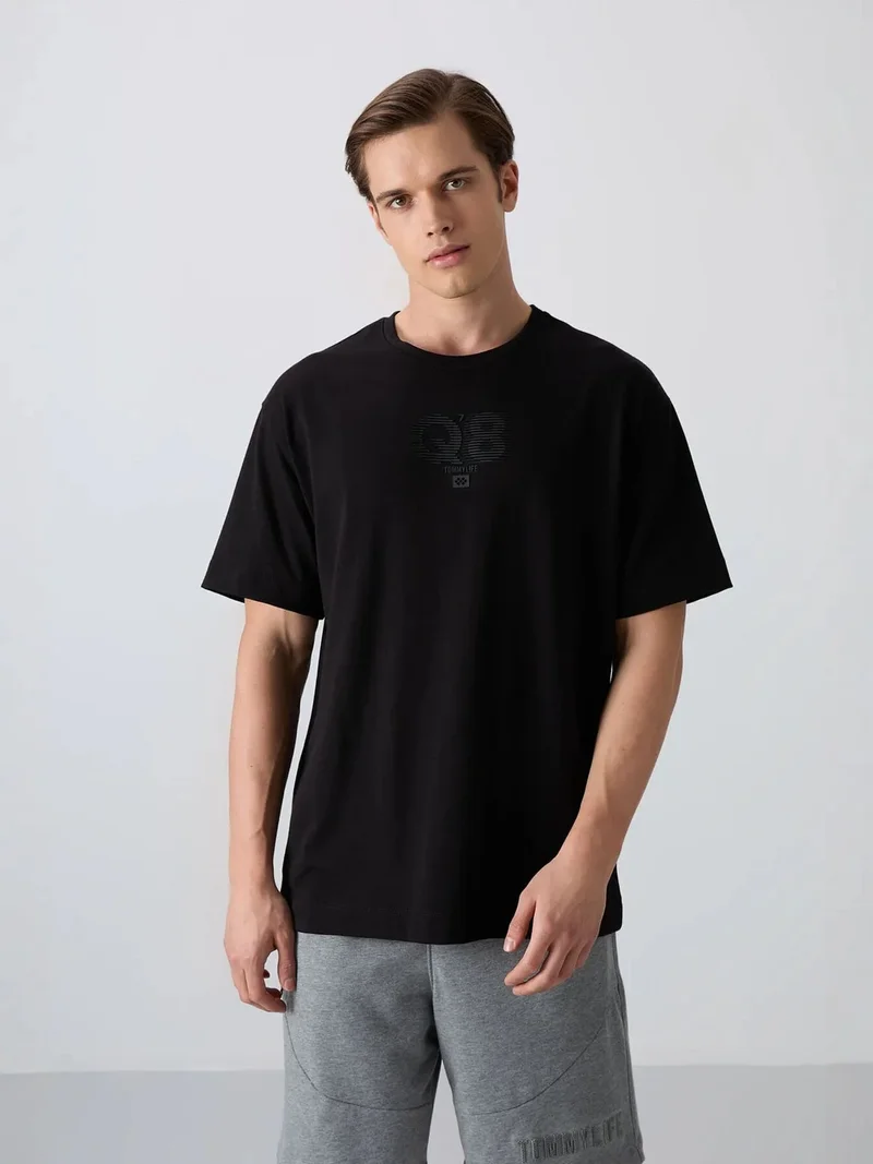 تومي لايف TOMMY Oversized Printed Logo Crew Neck T-Shirt
