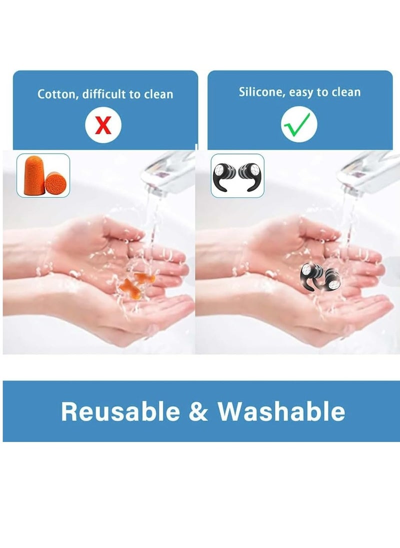GUDOO Ear Plugs For Sleeping Soft Silicone Reusable Earplugs For Noise Cancelling Sound Blocking  - Image 3