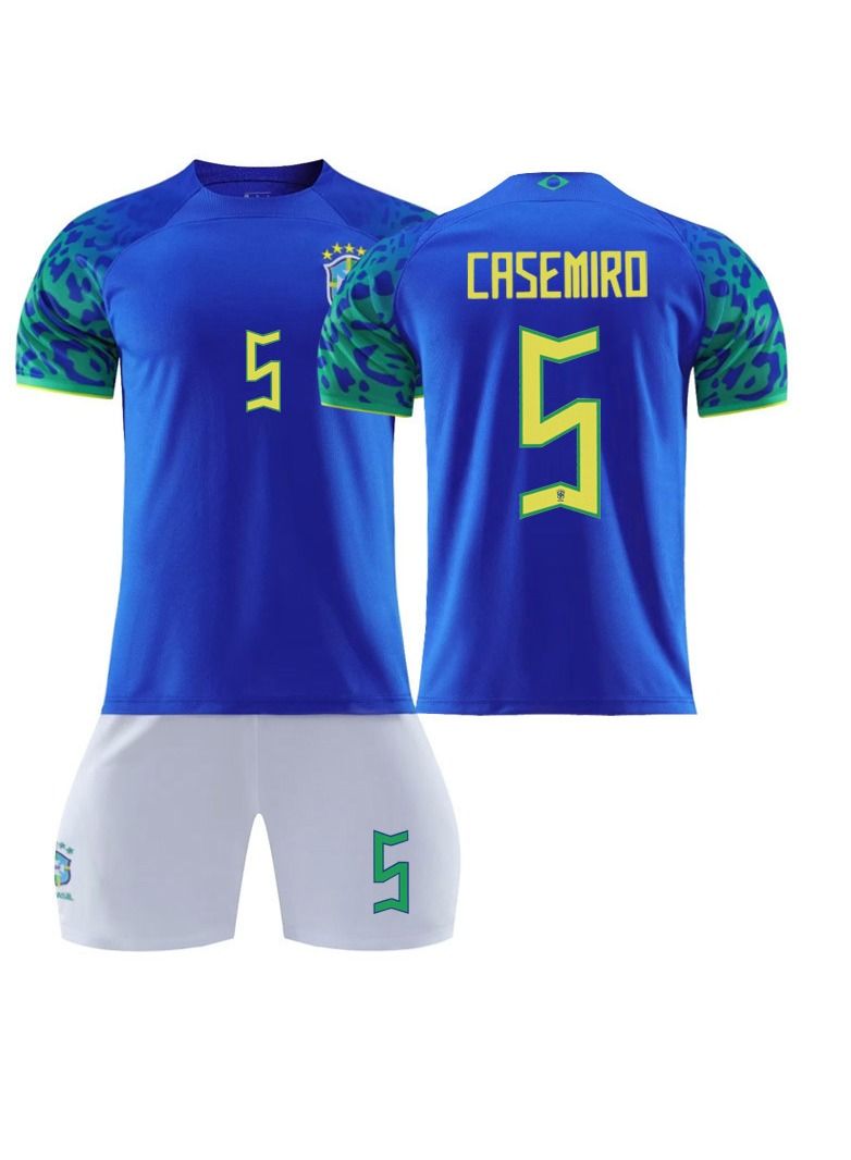 KUYING Qatar Soccer Jersey Brazil Team Main Team No. 5 Cassemiro Adult Away Soccer Jersey  - Image 1
