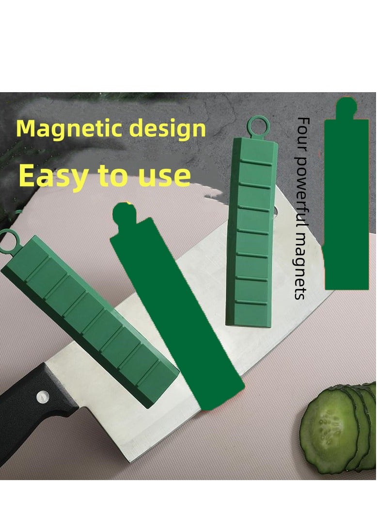 Must-Have Kitchen Knife Silicone Kitchen Non-stick Knife Artifact Magnetic Silicone Strip (7pcs-Green) - Image 4
