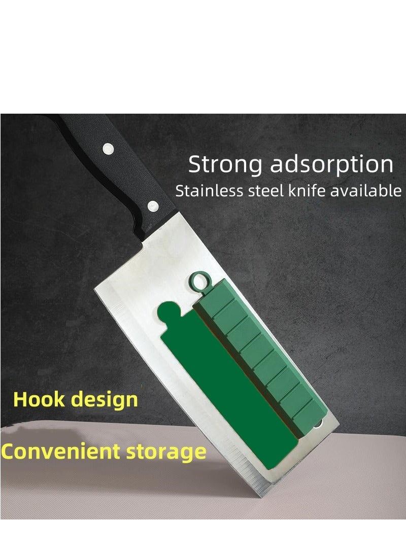 Must-Have Kitchen Knife Silicone Kitchen Non-stick Knife Artifact Magnetic Silicone Strip (7pcs-Green) - Image 3