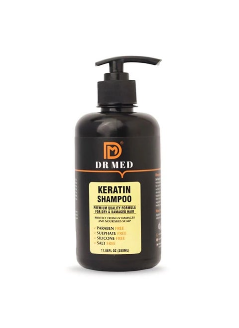 DR MED Keratin Shampoo - Paraben-Free, Sulphate-Free, Silicone-Free, Salt-Free Transformation for Strong, Silky Hair 11.88 fl.0z 350ml