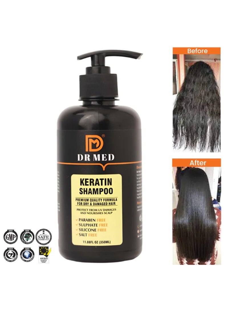 Dr.Med - DR MED Keratin Shampoo - Paraben-Free, Sulphate-Free, Silicone-Free, Salt-Free Transformation for Strong, Silky Hair 11.88 fl.0z 350ml - Image 1
