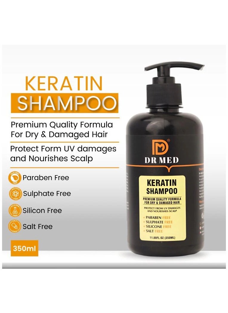 Dr.Med - DR MED Keratin Shampoo - Paraben-Free, Sulphate-Free, Silicone-Free, Salt-Free Transformation for Strong, Silky Hair 11.88 fl.0z 350ml - Image 1