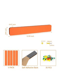 SYOSI Felt Pin Board Bar Strips Bulletin Board for Bedrooms Offices Home Wall Decoration, Notice Board Self Adhesive Cork Board with 50 Push Pins for Paste Notes, Photos, Schedules (Orange)  - Image 4