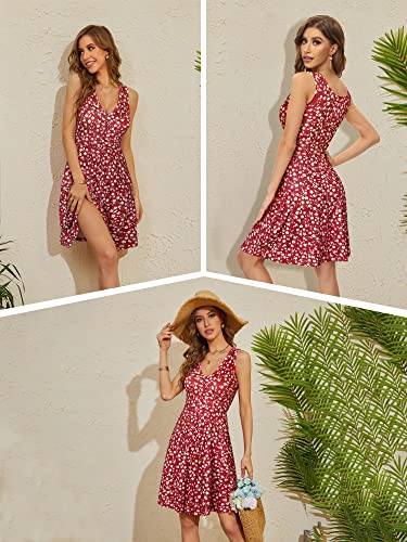 HUHOT Navy Dress for Women Spring Cotton Sleeveless Dress with Pocket Casual Flared Tank Dress - Image 2