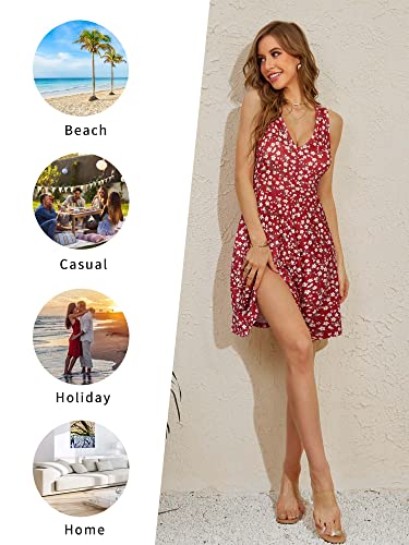 HUHOT Navy Dress for Women Spring Cotton Sleeveless Dress with Pocket Casual Flared Tank Dress - Image 5