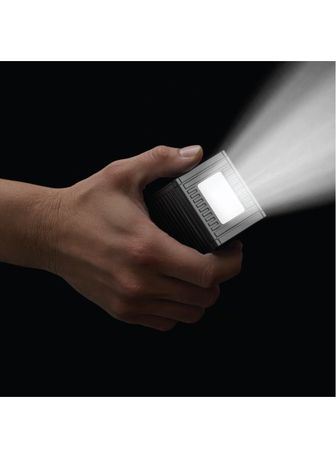 GREEN LION 20000mAh Power Bank PD 20W, Container Power Unit with 4 in 1 Charging Cable / Built In Carry Strap & Flashlight / Geometric Design / Digital Display / ABS Material - Black - Image 3