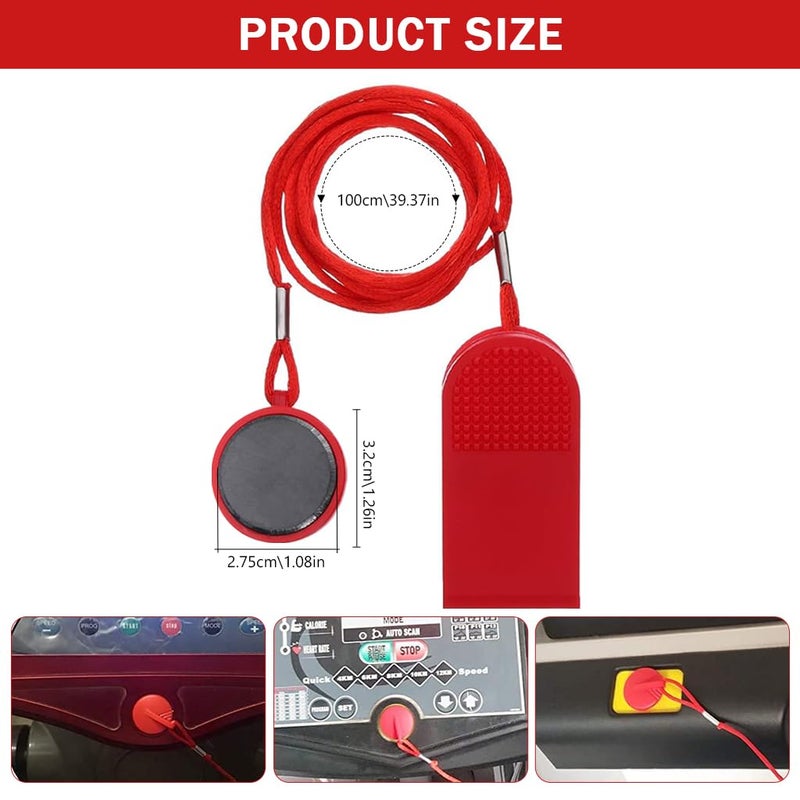 Proberos ® Treadmill Safety Magnet Key with Clip, Diameter 3.2 cm, Safety Key for Treadmill, Treadmill Key Red for Enhanced Gym & Home Fitness Safety - Compact, Lightweight & Easy to Use - Image 2