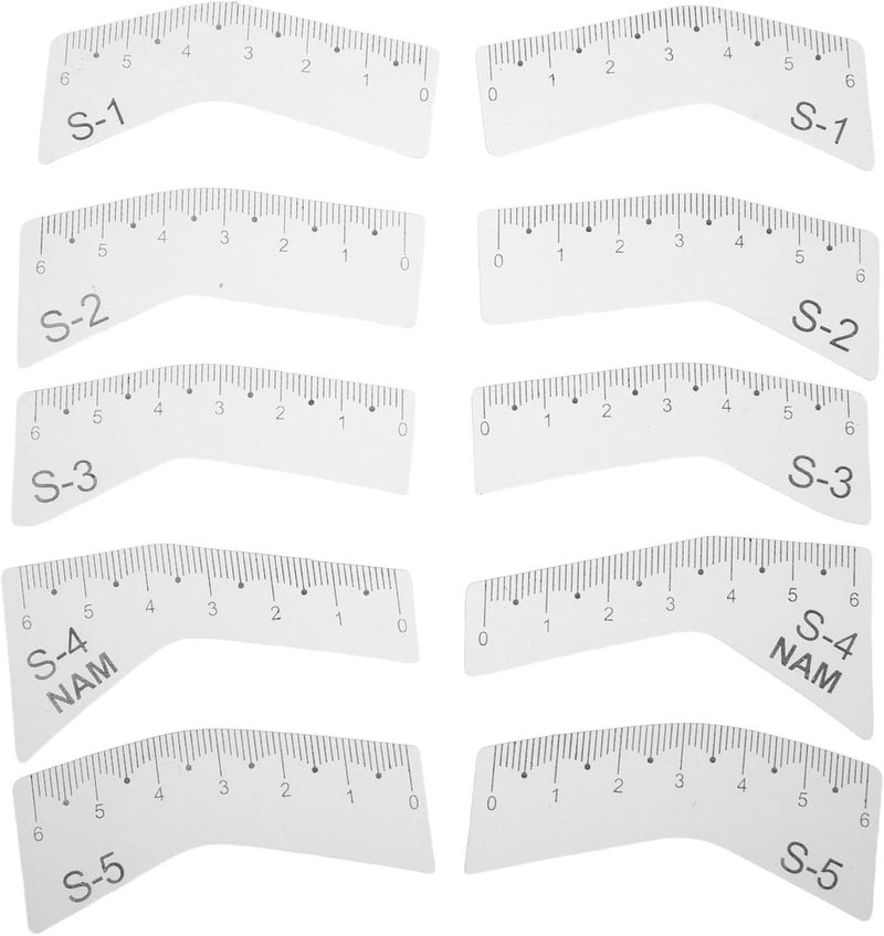 5Pair Reusable Eyebrow Shaper Stencils - Fast Drawing Brow Design Guide for Salon Use - High Precision Eyebrow Positioning Ruler for Microblading Work - Image 1