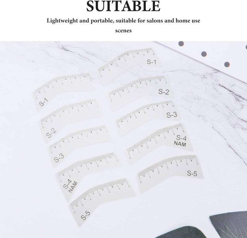 5Pair Reusable Eyebrow Shaper Stencils - Fast Drawing Brow Design Guide for Salon Use - High Precision Eyebrow Positioning Ruler for Microblading Work - Image 5