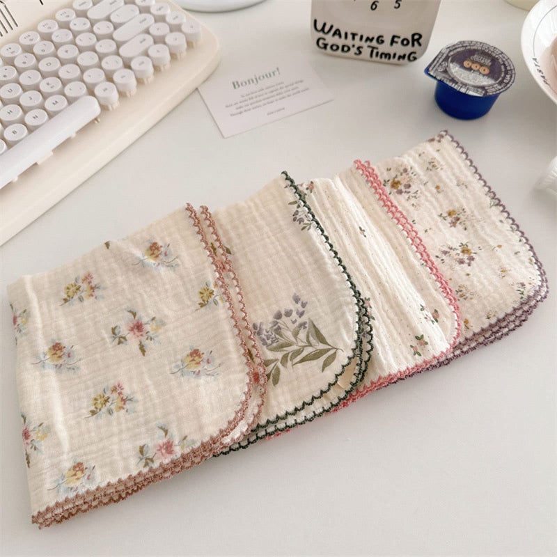 BuLuTu Reusable Cleaning Cloths 100% Cotton Muslin Dishcloths for Kitchen 4 Pack Sweet Floral Dish Towels Cellulose Sponge Cloths Non Scratch Towels No Odor,Super Absorbent Reusable Kitchen Dish Rags - Image 4